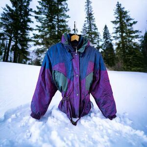 Vintage Sunice Fire Ice Womens Coat Sz 12 Ski 90s Colorblock‎ Bright Jacket